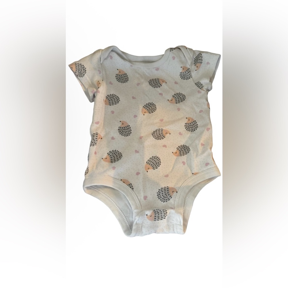 5/10$ Rococo Baby Girl Onesie/Bodysuit 9 months (hearts and hedgehogs)
